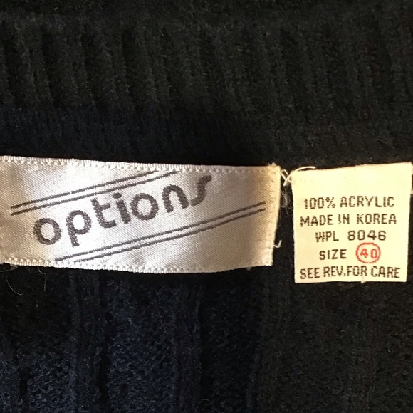 80s Vintage Options Womens Cable Knit Sweater Vest Size XL Sleeveless Button Up - Picture 14 of 16